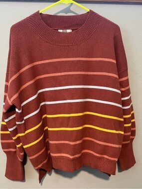 Grace & Lace Rust Ribbed Knit Pullover